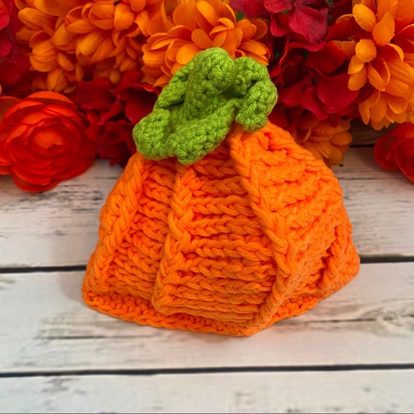 Infant Baby Fall Pumpkin Hat Photography Prop - Picture 8 of 10
